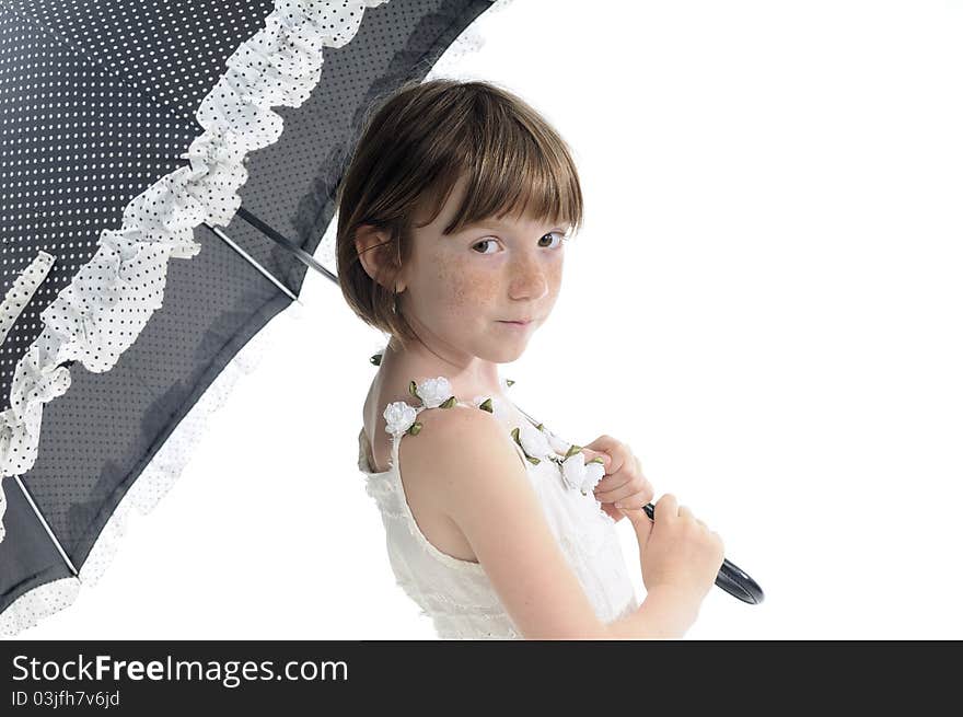 Young Model Posing With Umbrella