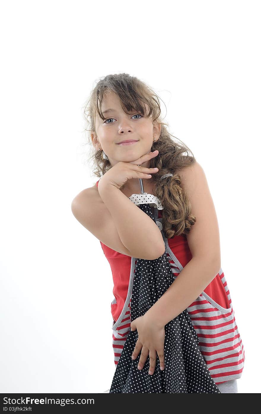 Young Model Posing With Umbrella