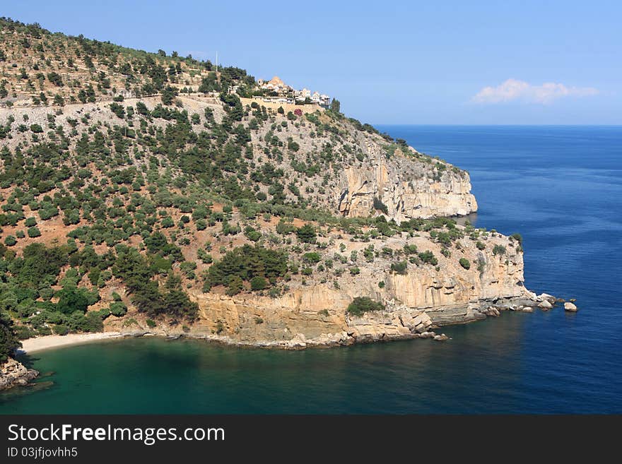 View Of St Archangel Monastery From Livadi Beach