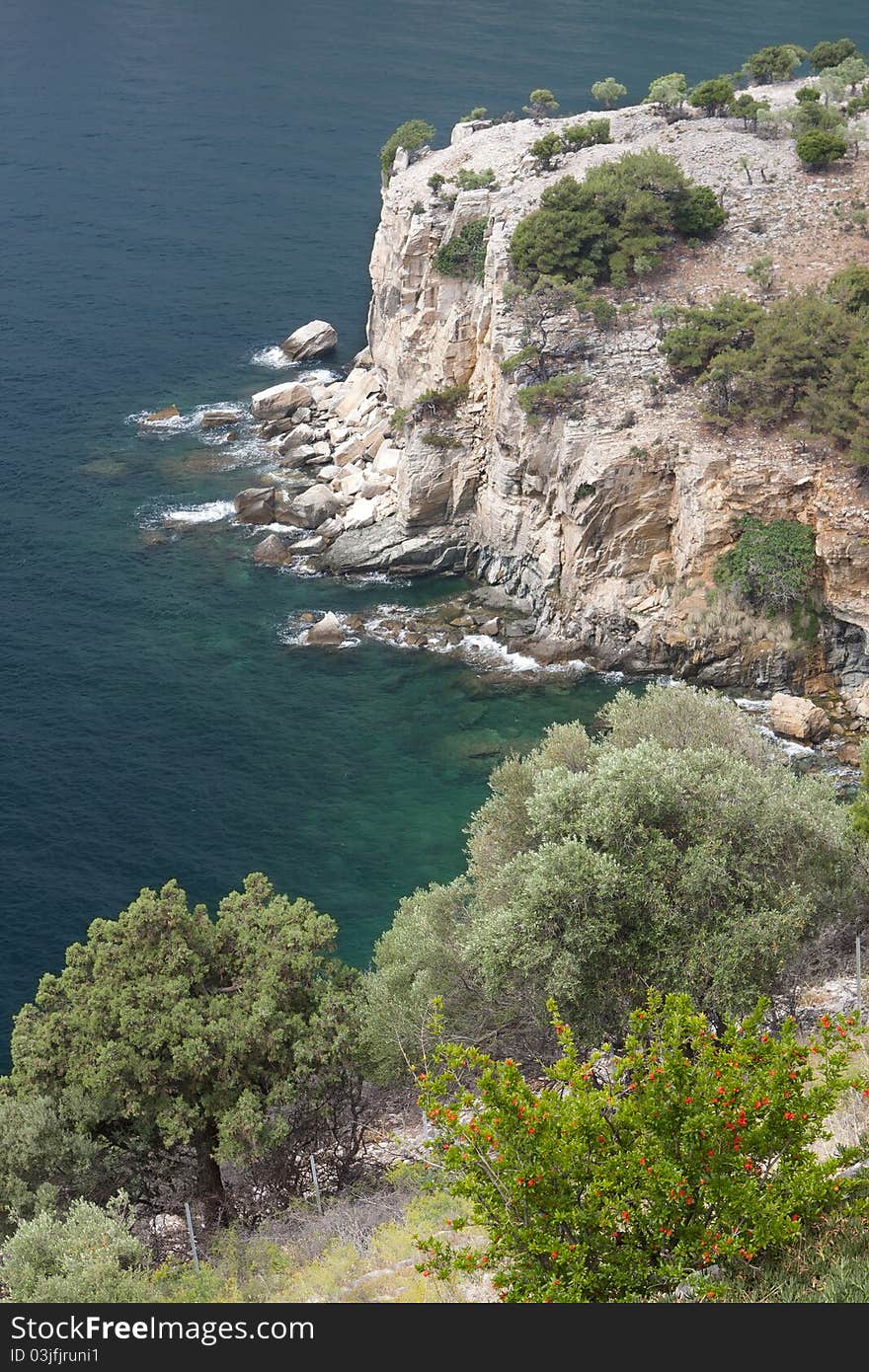 View of Aegean sea from St Archangel Monastery - Thassos island, Greece