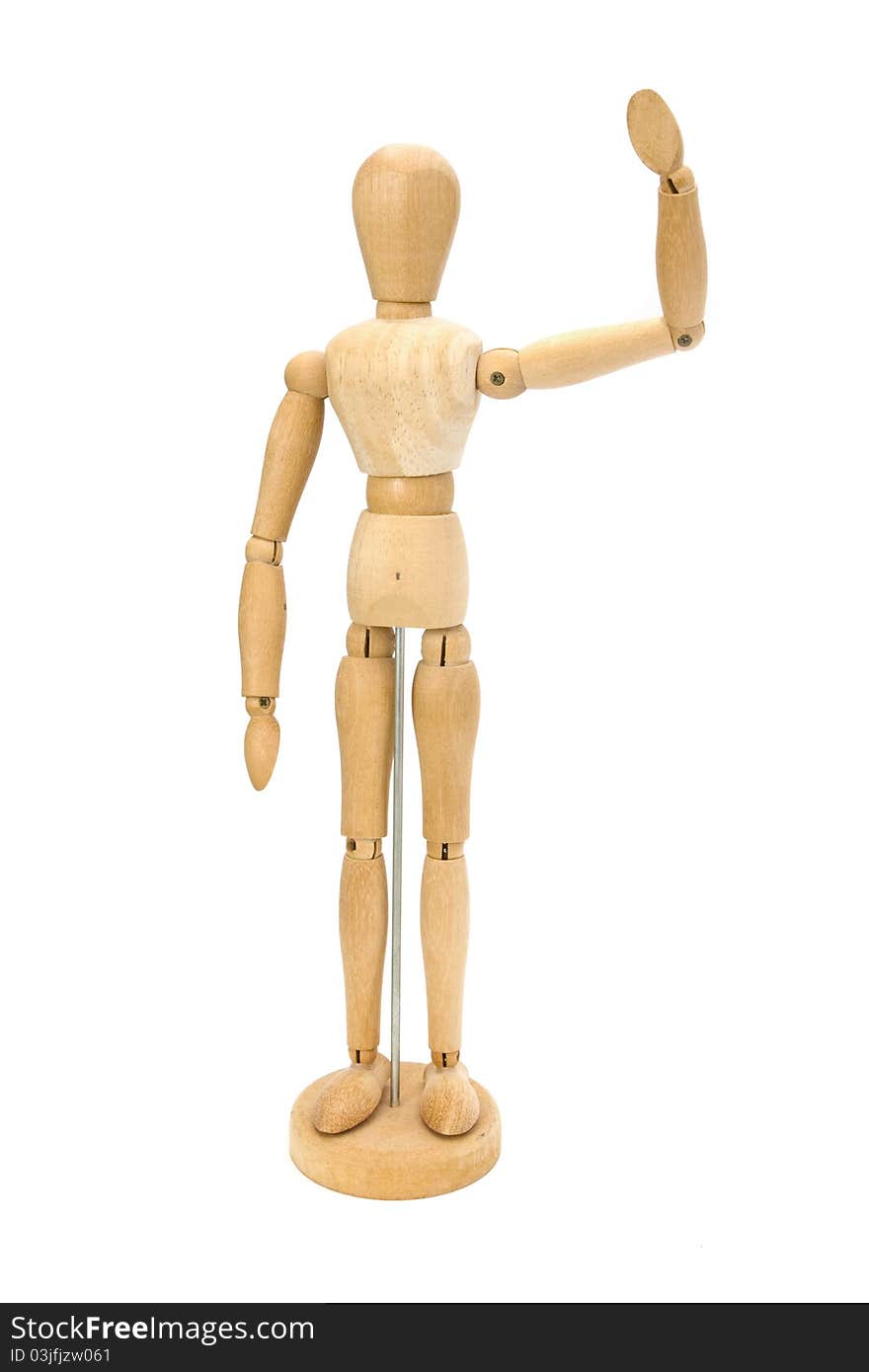 Waving wooden artists Mannequin