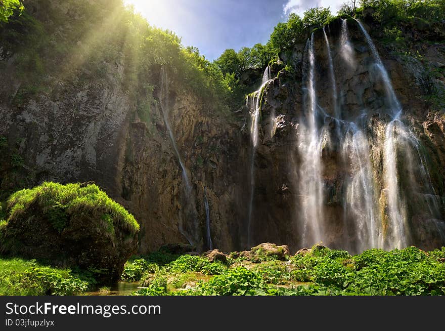 The wonderful waterfalls at the plitvitce national park in croatia. The wonderful waterfalls at the plitvitce national park in croatia