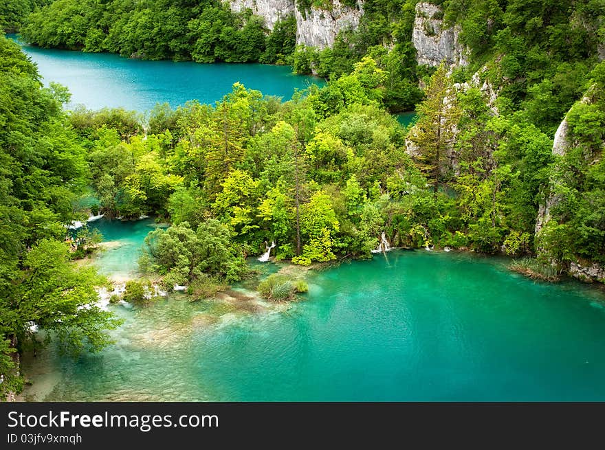 The wonderful waterfalls at the plitvitce national park in croatia. The wonderful waterfalls at the plitvitce national park in croatia