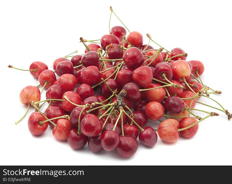 Cherry on a white background