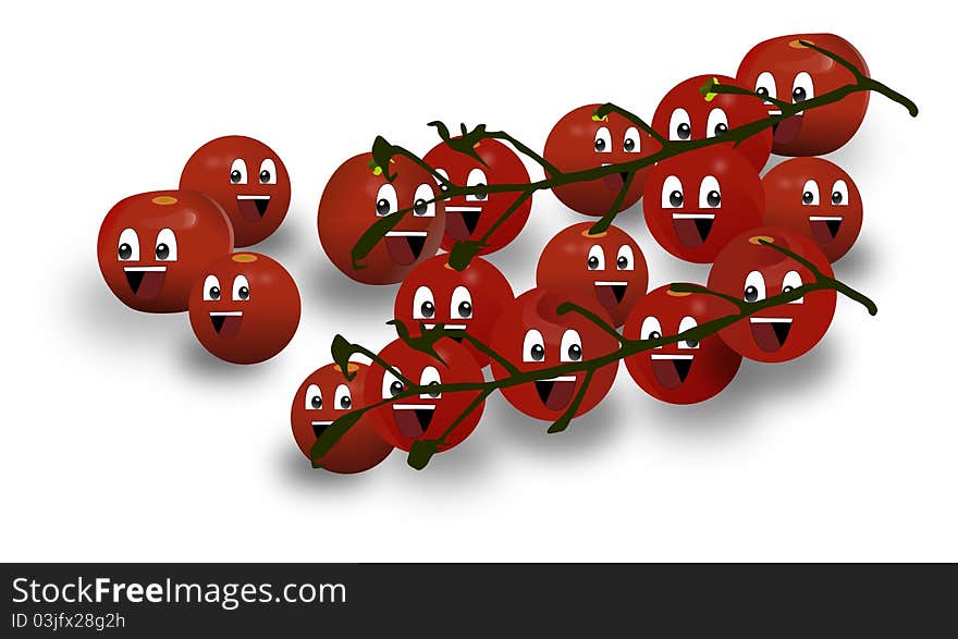 Bunches of tomatoes