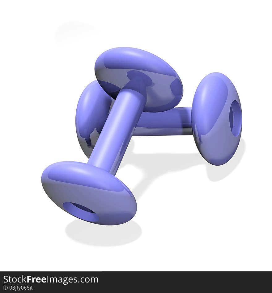 A two dumbells on white