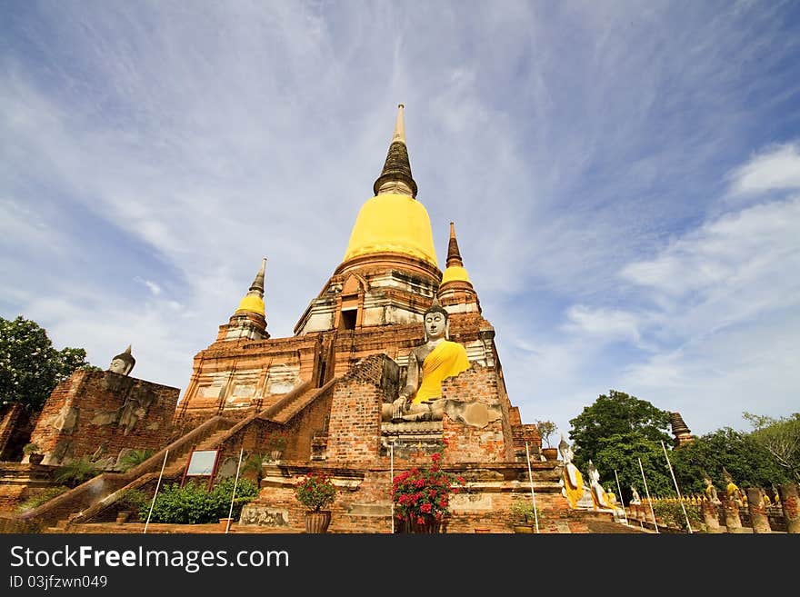 Wat Yai Chai Mongkhon in Ayutthaya, Thailand. Wat Yai Chai Mongkhon in Ayutthaya, Thailand