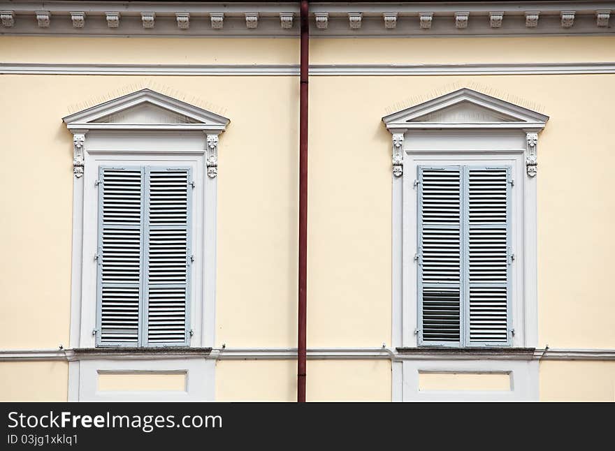 Two closed windows. Features of Italy