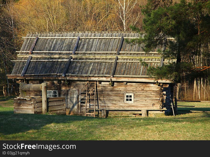 Ancient house at open-air museum in spring, Latvia. Ancient house at open-air museum in spring, Latvia.