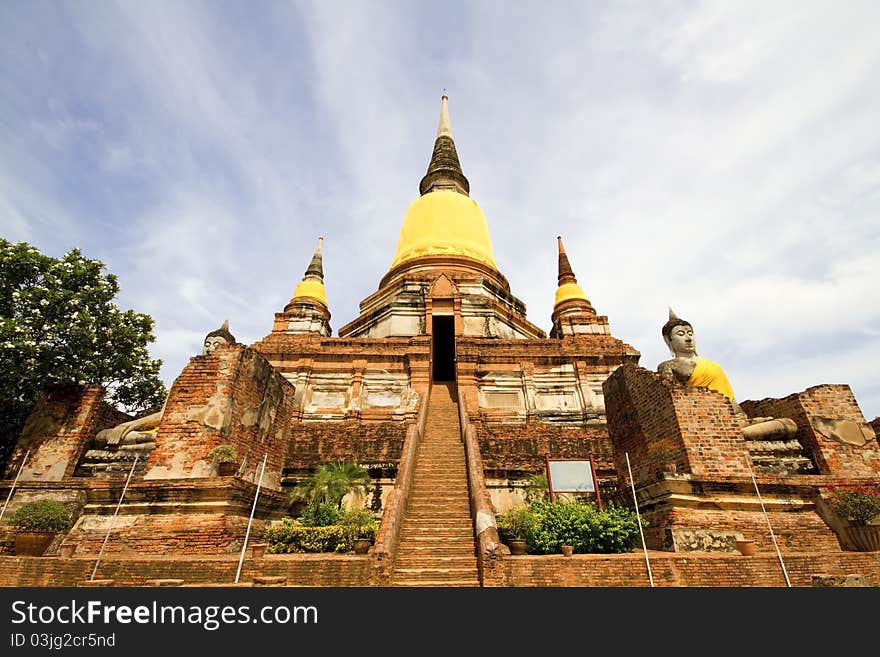 Wat Yai Chai Mongkhon in Ayutthaya, Thailand. Wat Yai Chai Mongkhon in Ayutthaya, Thailand