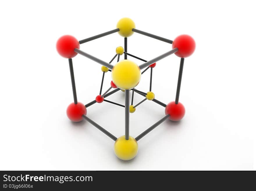 Abstract molecule structure on white background