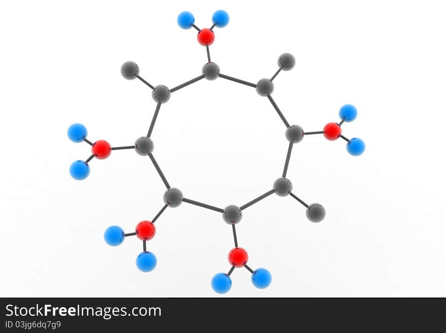 Abstract molecule structure on white background