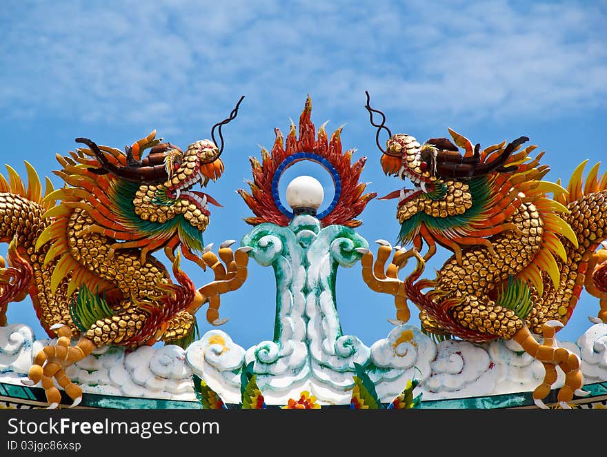 The Chinese Dragons on Roof