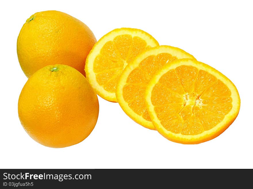 oranges fruit studio isolated