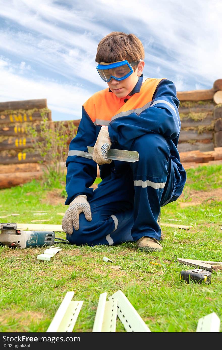 Young man build house