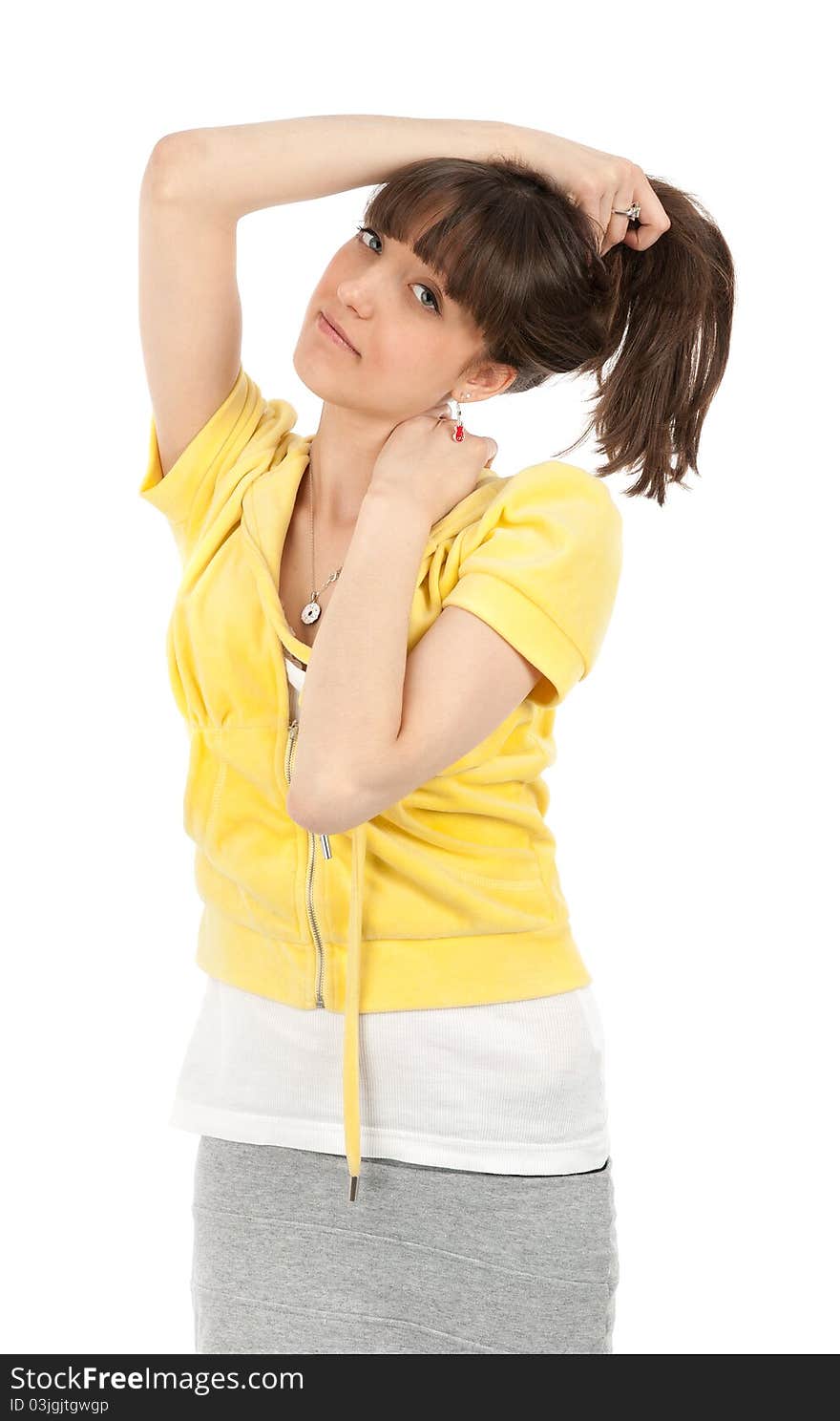 Portrait of caucasian young woman