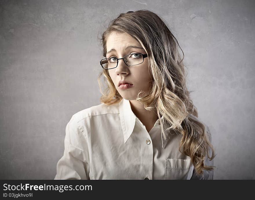 Portrait of a beautiful woman with sad expression. Portrait of a beautiful woman with sad expression