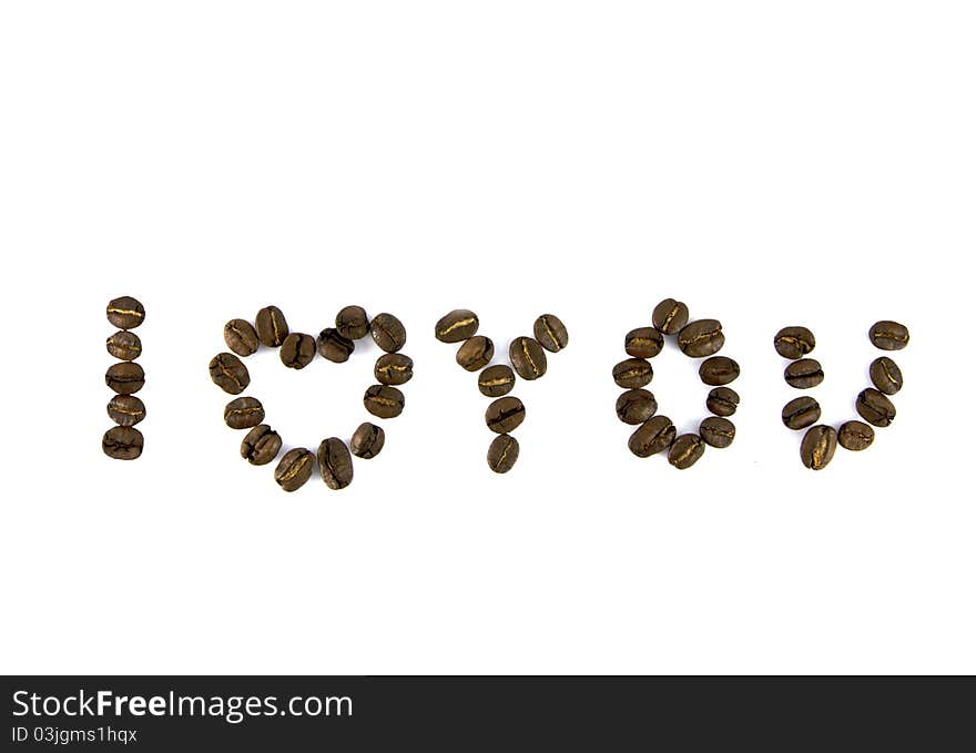 Coffee beans on white background. Coffee beans on white background