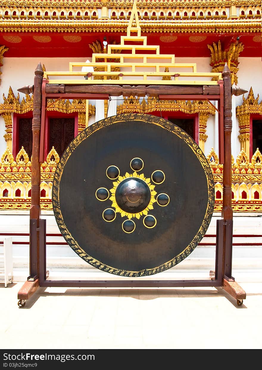 Gong in thai temple, khonkaen in thailand