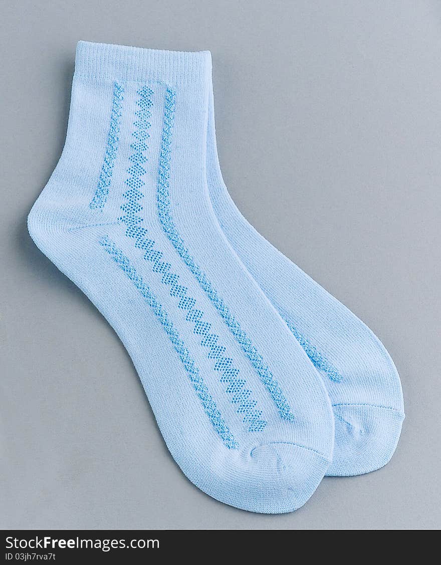 Light blue socks isolated