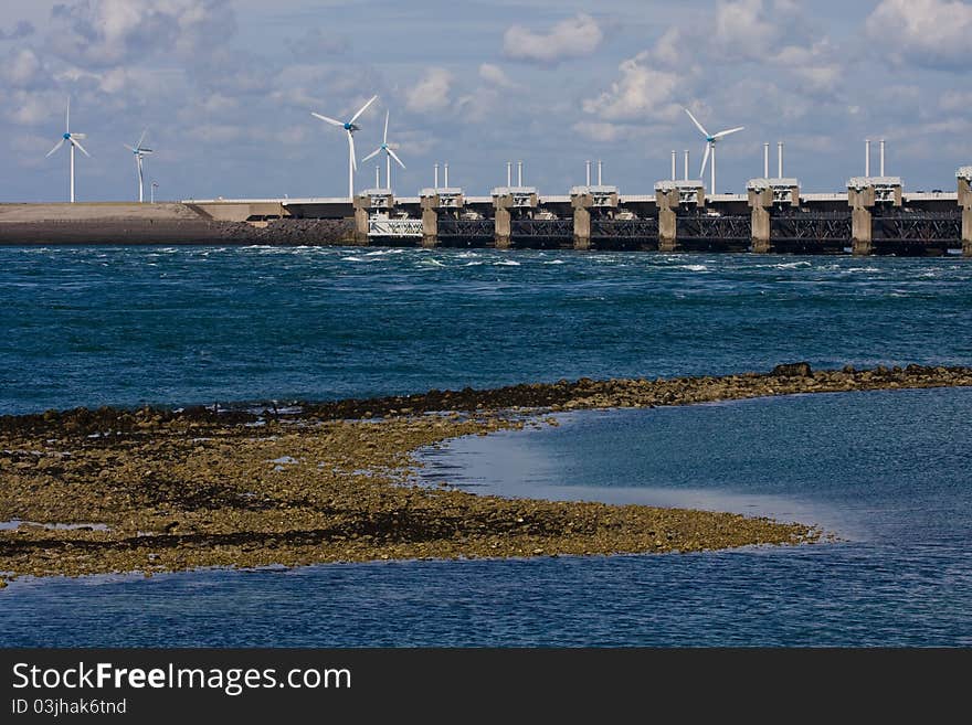 Oosterscheldekering In Zeeland, Netherlands