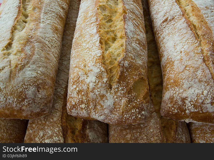 Loaves of bread baked in wood using traditional