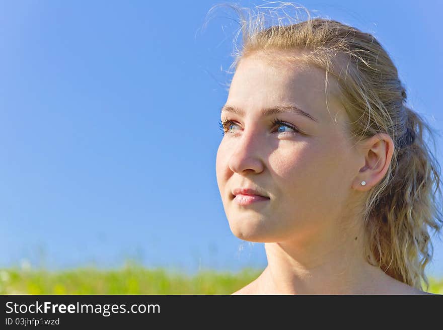 Close Up Portrait Of A Beautiful Female Model