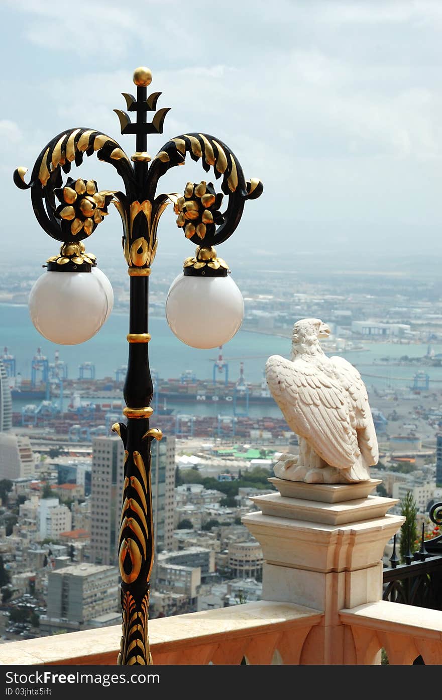 View Of Haifa City And Eagle Statue,Israel