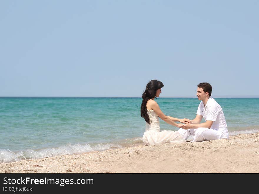 Young couple on beach