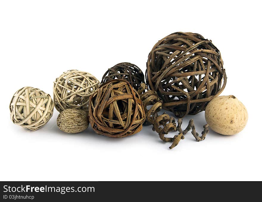 Natural balls and seeds isolated