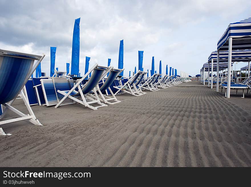 A beach umbrellas end of the season