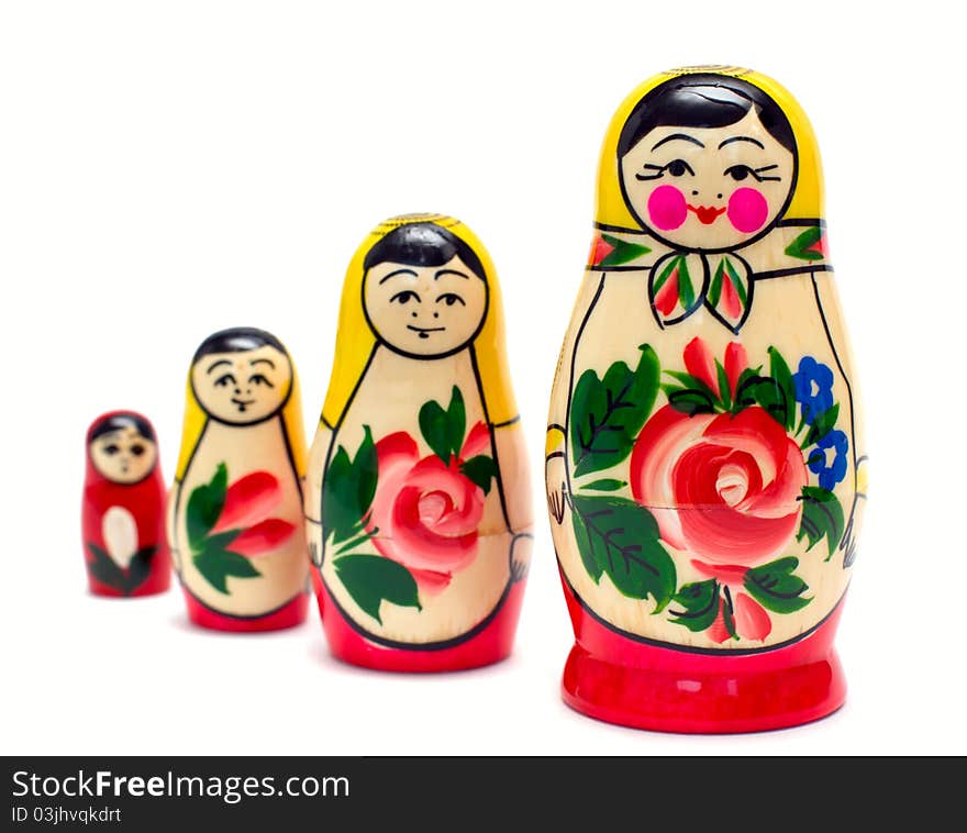 Set of russian dolls of decreasing sizes. Set of russian dolls of decreasing sizes