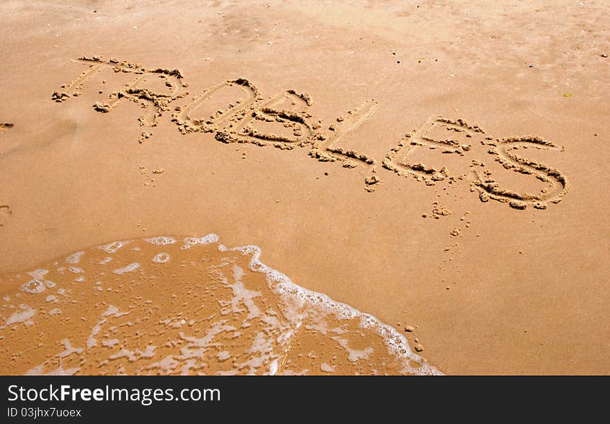 Inscription in the sand troubles go away