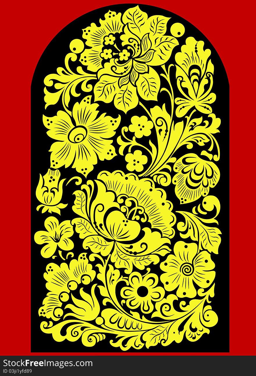 Ornament in the Russian folk style. Ornament in the Russian folk style