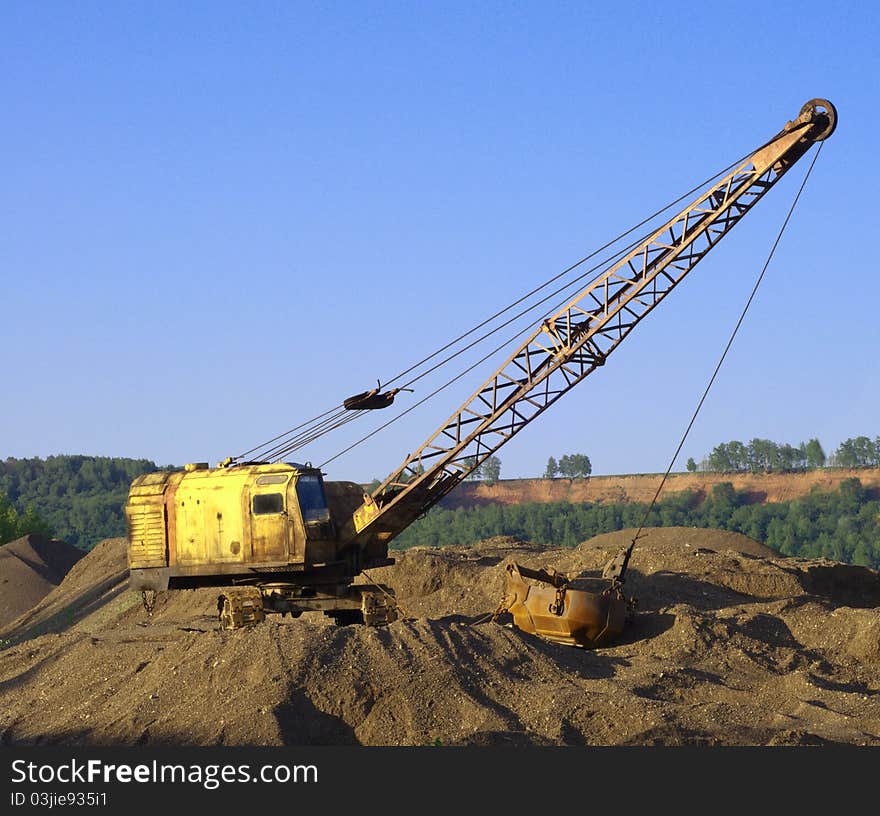 Close up of a excavator