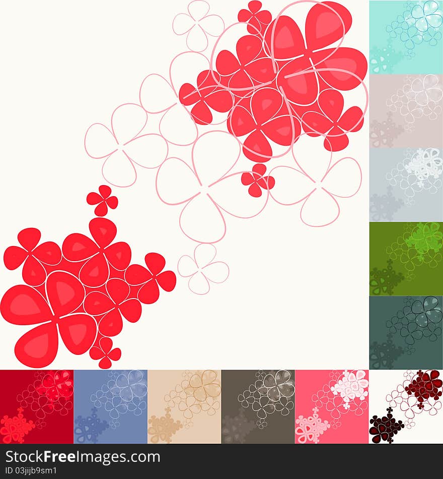 Graphic Background - illustration. Flowers and Lines