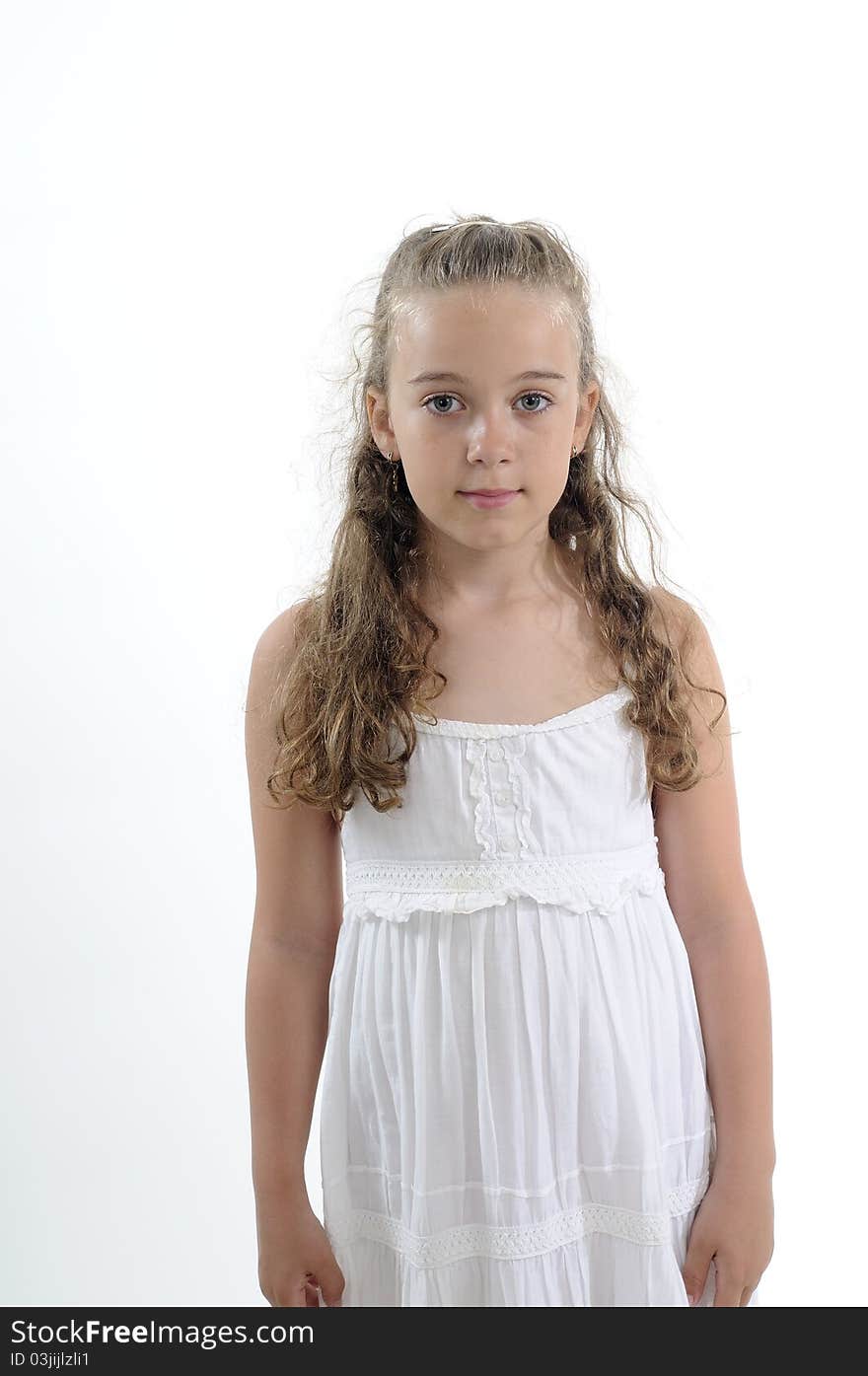 White blonde child posing in studio. White blonde child posing in studio