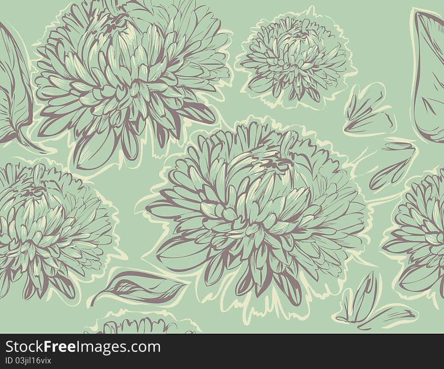 Chrysanthemum seamless background