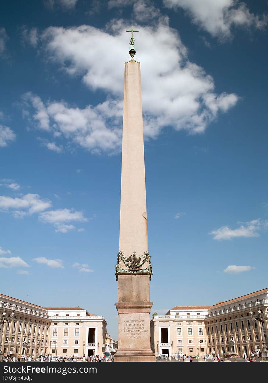 High column in the square, Italy