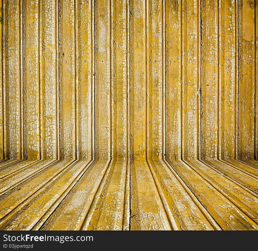 Vintage yellow wooden planks interior