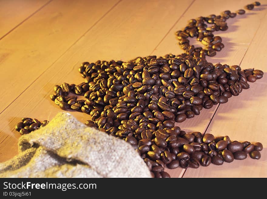 Coffee beans .