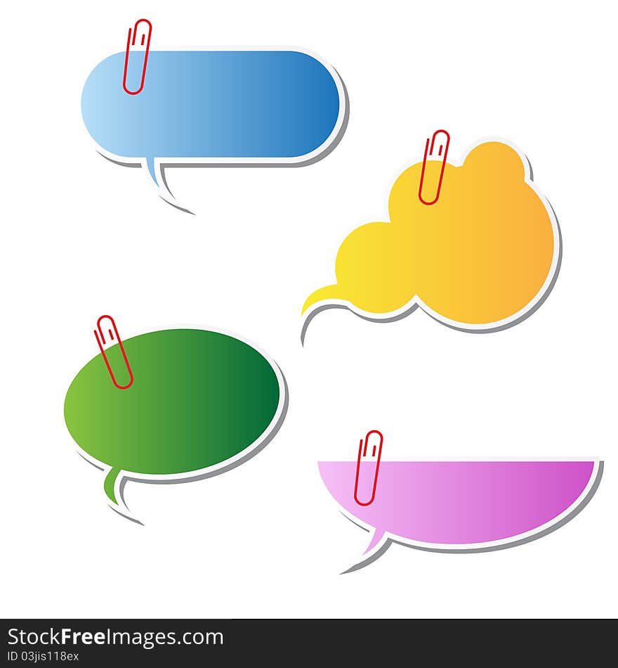 Multicolor speech bubbles isolated on white