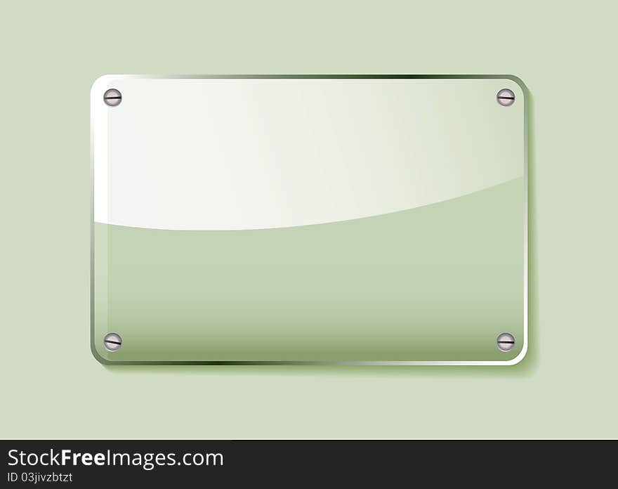 Green glass name tag