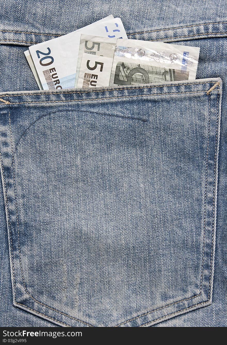 Jeans pocket money