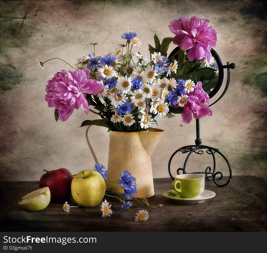 Bouquet With Pi-mesons, Corn-flowers And Camomiles