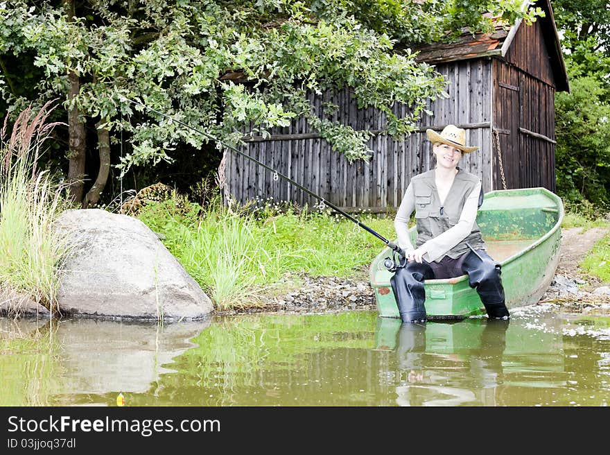 Fishing woman