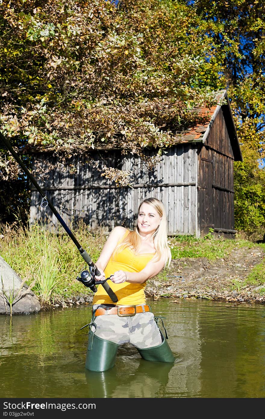 Fishing woman