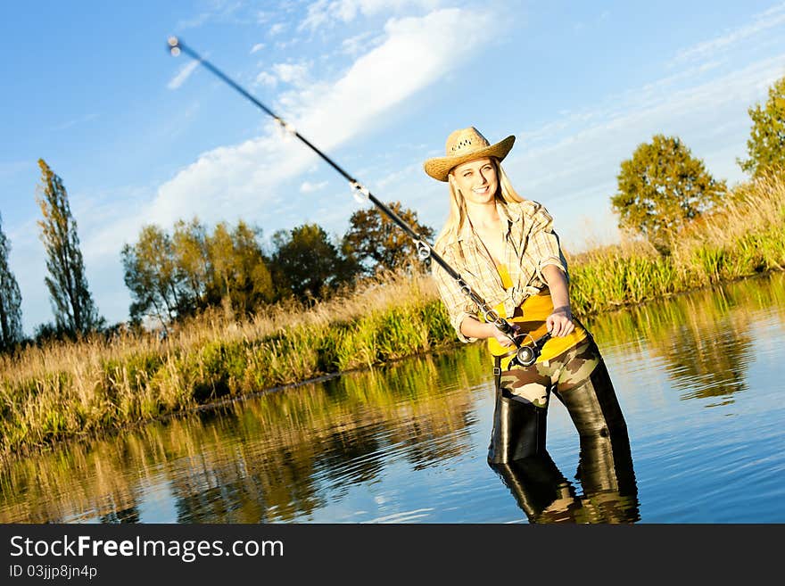 Fishing woman