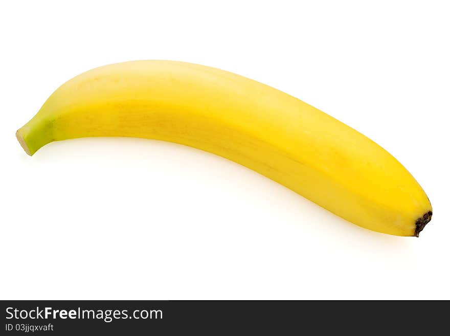 Ripe bananas on white background