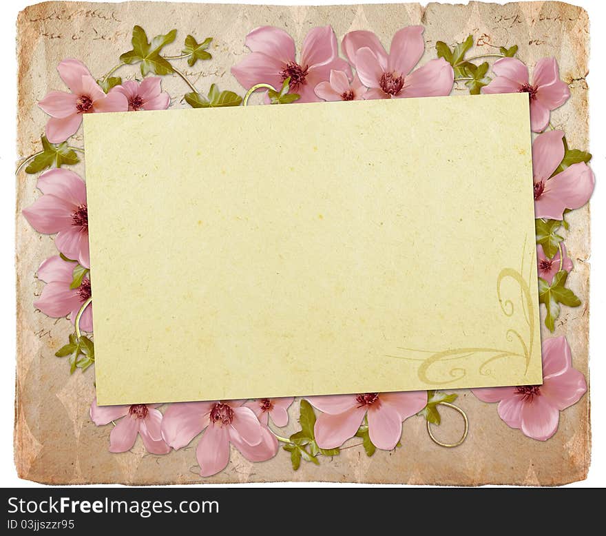 Greeting card with flowers